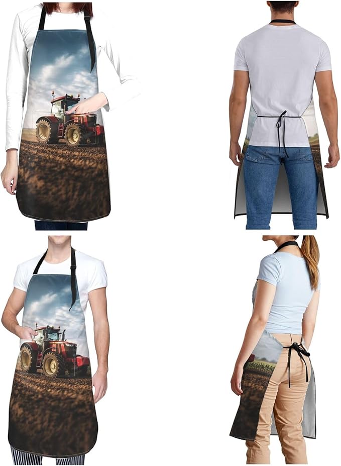 Kitchen Aprons for Men Women Waterproof Apron with 2 Pockets Whale Tail Apron Adjustable Bib Aprons