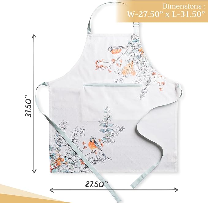 Maison d' Hermine 100% Cotton Apron for women with Pocket Kitchen Chef Apron for Men Cooking Easter Decorations