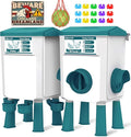 Chicken Feeder and Waterer Set - 2.8 Gallon/26 Pounds, Automatic Chicken Waterer with 4 Cups & 3 Feeder Ports, No Waste Poultry Feeders & Waterers, Chicken Coop Accessories for Hens/Ducks/Poultry