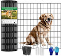 Welded Wire Fence 24inch x 50ft, Black PVC Coated Garden Fencing, 2 inch x 3inch 16Gauge Chicken Wire Fence Roll, Anti-Rust Metal Fencing for Yard Plant Protection Poultry Netting