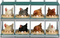 EAGLE PEAK 8-Hole Wall Mounted Chicken Nesting Box, Roll Away Hen Laying Box with Sloped Roof & Easy Clean Tray, Galvanized Steel for Backyard Chicken Coops (Green)