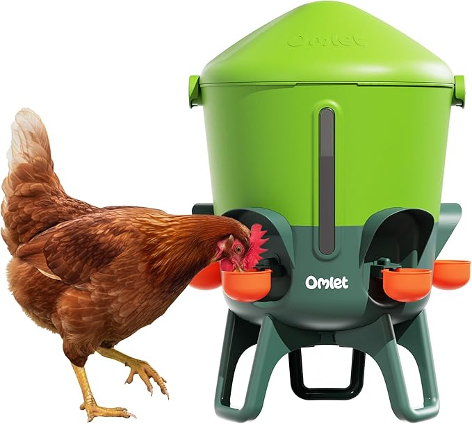 Omlet Insulated Chicken Waterer, 3 Gallon | Stay-Clean Automatic Water Dispenser for Chickens | BPA-Free | Anti-Roost Domed Lid | Includes 5 Cups & Nipples | Eglu Green