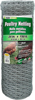YARDGARD – 1 Inch Twisted Mesh Wire Fence – 24 Inches by 150 Feet – 20 Gauge Galvanized Steel – for Poultry Netting | Rabbit Fencing | Bird Enclosures | Garden Protection and Plant Support