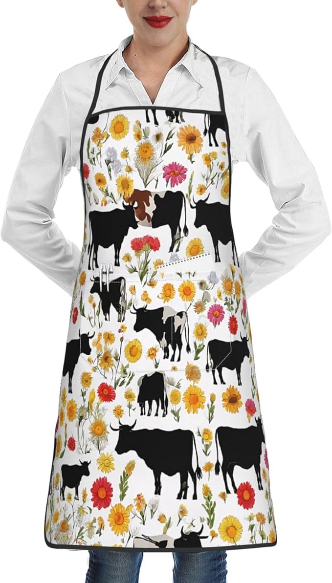 Premium Soft Water-Resistant Apron For Cooking, Gardening, Bbq, Cattle Farm Sanctuary Aprons For Men Women, Unisex Adjustable Waist Work Bib Chef Apron For Kitchen, Cafe, With Pocket