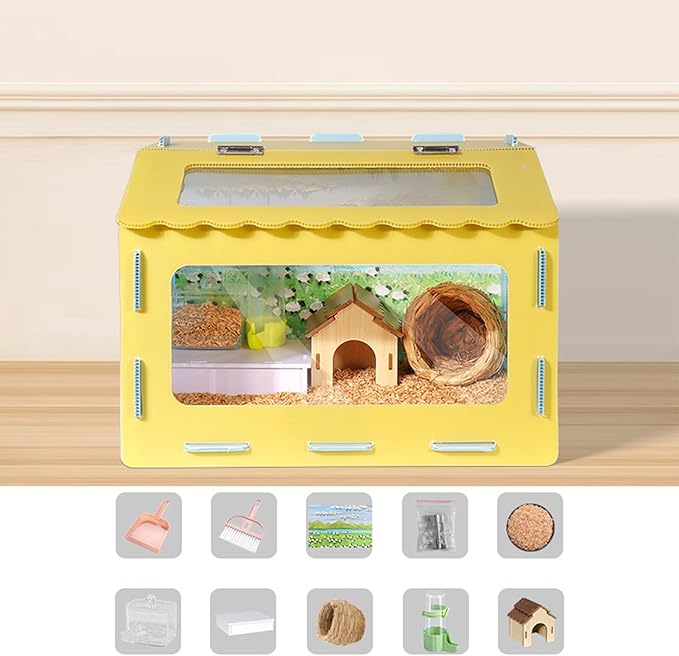 Chick Brooder Kit, 19.69x13.78 Inch Portable Observation Box, Breathable Quail Habitat with Clear Window for Indoor Raising, Hatching, Farm, Hobby