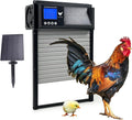 SolarGuard Automatic Chicken Coop Door – Aluminum Alloy Solar-Powered Door with LCD Display, Weatherproof Design, Anti-Pinch Safety, 4 Operation Modes, and Battery Backup for Hens, Ducks, Poultry