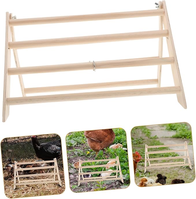 ibasenice Wooden Chicken Perch Stand for Chicks Safe Secure Roosting Bar for Poultry Easy Maintenance Detachable Design Enrichment Toy for Chicken Coop