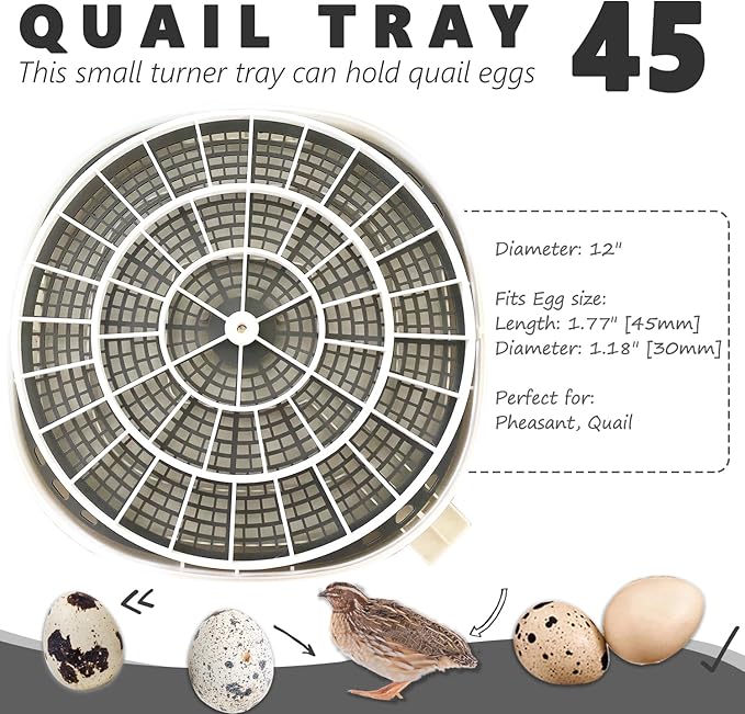 Plastic Egg Turner Tray Replacement Fits Nurture Right 360 Incubator For Hatching Eggs, Tray Attachment For Monitor Eggs From Any Angle