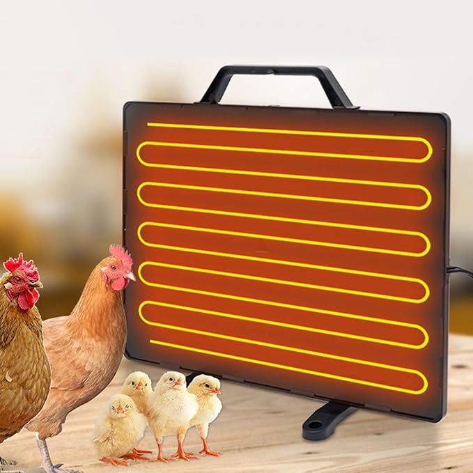 Chicken Coop Heater, Adjustable Thermostat 120-185F Electric Heating Panel with Temperature Protector, for Poultry Small Animals Warm Comfortable Space (US Plug)