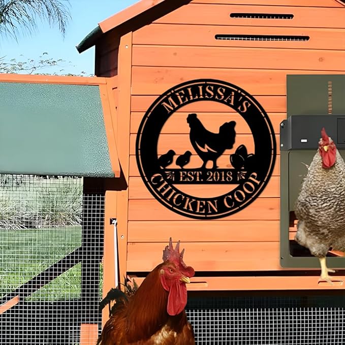 Luxury Personalized Chicken Coop Metal Sign, Custom Metal Chicken Farm Sign, Chicken Sign, Chicken Hen House Sign, Hen Hourse Decorations, Farmer Gifts, Chicken Coop Decor 3