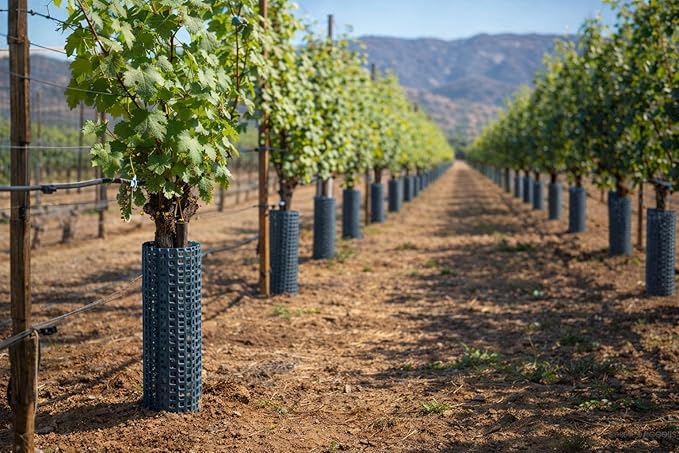 Plant and Tree Guard Protector; Wrap Tall Expandable Grow Tubes Around Trunk Bark, Landscape Plants, Saplings, and Vines; Protection from Trimmers, Weed whackers, and Animals (24, Slate)