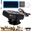 Solar Heater for Chicken Coop, 30W Solar Powered Heater with Overheat Protection, Ideal for Drying Heating Pet House Warm Wind Gear (Black)
