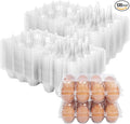 120Pack Egg Cartons Cheap Bulk One Dozen Clear Egg Cartons for Home Ranch Chicken Farm, Commercial Business Market Display, 3x4 Grids