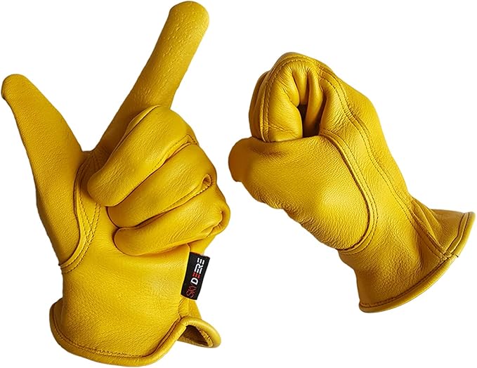 SKYDEER Full Grain Deerskin Leather Gloves for Men and Women, Extra Soft and Hands Protection, 3D Ergonomic Design (SD2210)