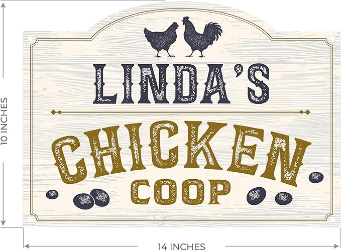 Custom Chicken Coop Sign, Personalized Name For Farm, For and Backyard Décor Sign, 10x14 Inches, Rust Free .040 Aluminum, Fade Resistant, Made in USA by Sigo Signs