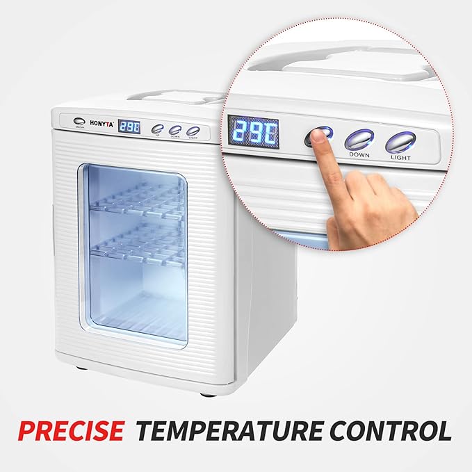 RYFT Incubators for Hatching Eggs, 25L Portable Reptile Scientific Lab Incubator with 5°C-60°C, 12V/110V Heating and Cooling for Small Reptiles (White)