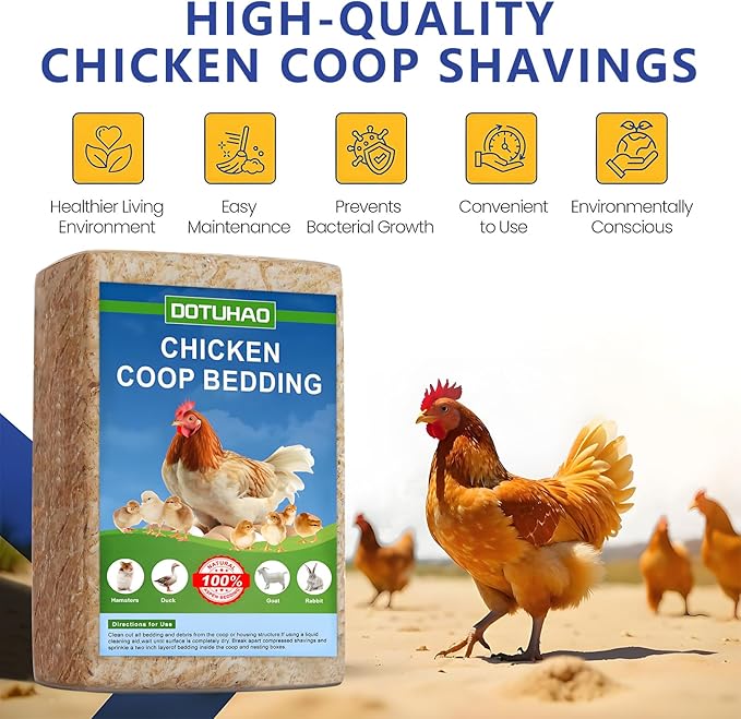 Pine Shavings | Wood Shavings | Chicken Coop Bedding | All Natural | Chicken Coop | Chickens Bedding | Pet Beddings | Small Animal Beddings | Odor Contro (6 LB)