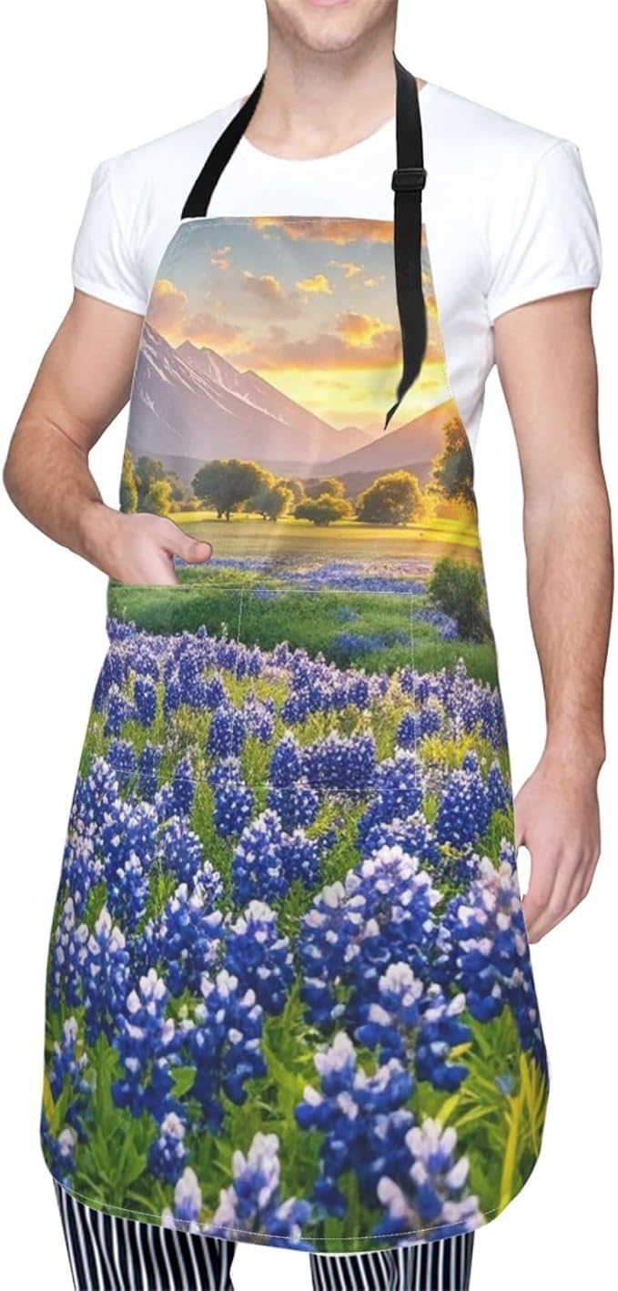 Waterproof Apron Adjustable Bib for Women Men Tractor farm Cooking Aprons Chef Bibs with 2 Pocket