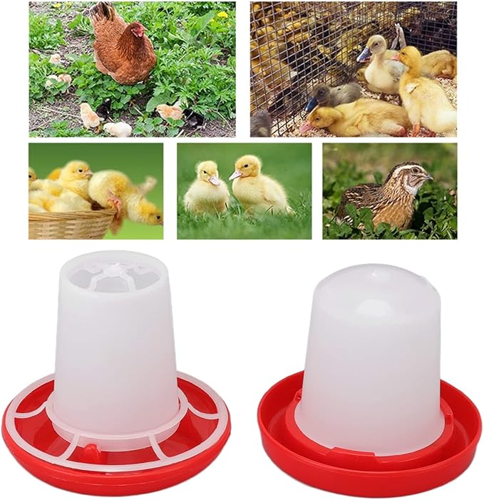 Milltrip Poultry Feeder, Chick Feeder and Waterer Kit Sleeve Design Automatic Feeding and Watering Poultry Feeder and Waterer Combo