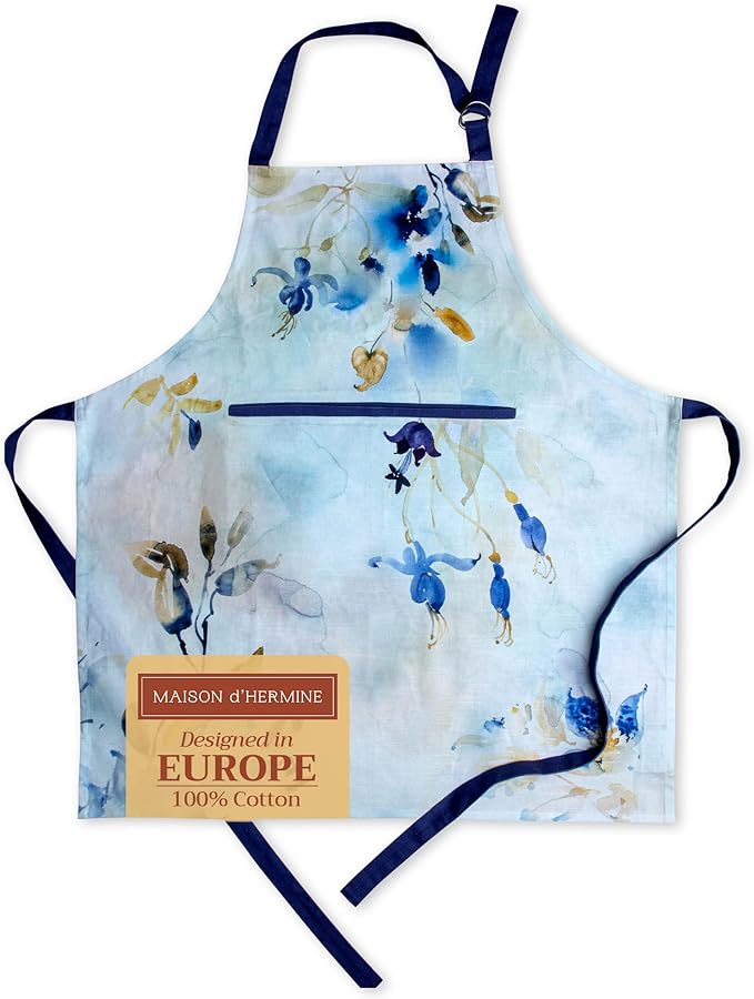Maison d' Hermine 100% Cotton Apron for women with Pocket Kitchen Chef Apron for Men Cooking Easter Decorations