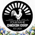 Custom Chicken Coop Metal Sign, Personalized Chicken Coop Sign for Outside, Custom Metal Hen House Farm Signs, Chickens Hen House Farmhouse Wall Art Decor