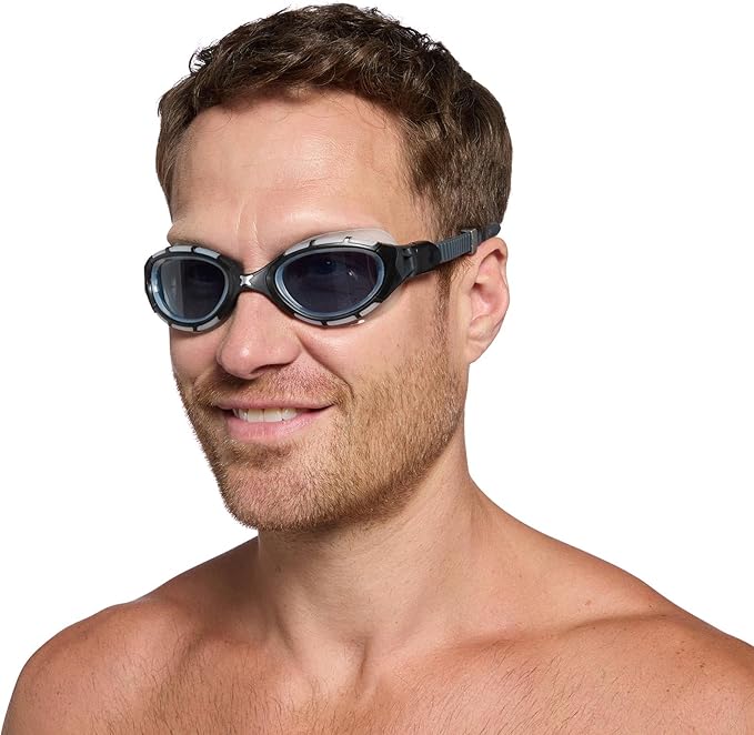 Zoggs Adult Unisex Predator Flex Anti-Fog UV Protection Curved Lens Ultra-Fit Gasket Quick-Adjust Swimming Goggles, 461041