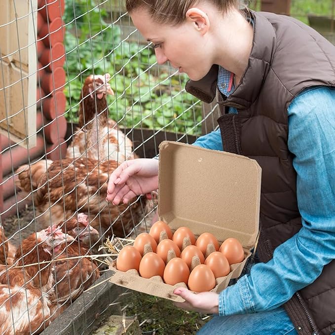 25 Pack Egg Cartons Bulk - Reusable Cardboard Cartons 12 Count,Egg Storage Containers Holder, Sturdy Natural Pulp Material Perfect for Storing Extra Eggs.