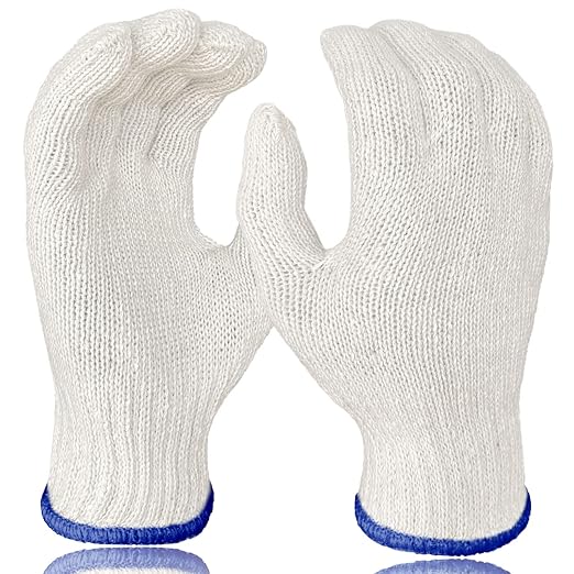 GSAFEME 12 Pairs Cotton Glove Liners for BBQ, Cooking, Grilling, Food Handling - Safety Work Gloves Hand Saver, Medium