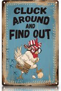 Funny Gift for Chicken Lovers – Retro Chicken Coop Sign with Sassy Hen Artwork, Metal Tin Sign for Outside Fence, Farm Gate or Indoor Wall Decor, Perfect Christmas Decoration, 8" x 12“