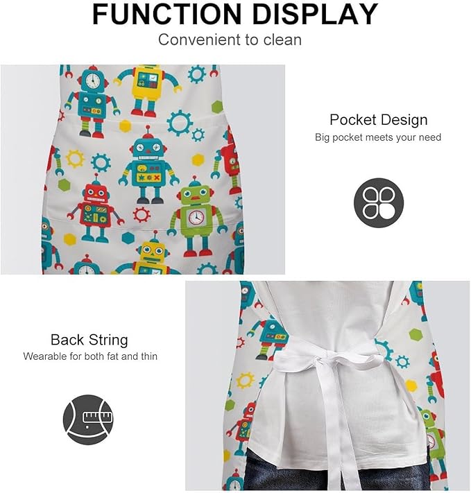 Chef Bib Apron for Restaurant, Anti-Stain with Pocket Adjustable, Cooking Dishwashing Lab Use