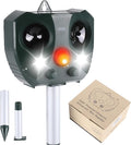 2025 Solar Ultrasonic Animal Repellent Outdoor Indoor, Waterproof Motion-Activated Deterrent Repel Deer Cat Dog Bird Rabbit Squirrels Raccoon Skunk Coyote with Flash Lights for Garden Yard Farm