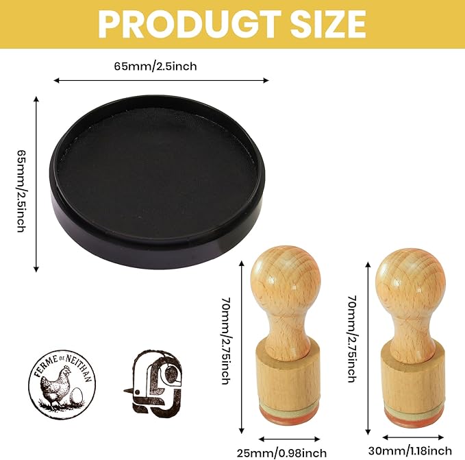 Custom Egg Stamp - Personalized Egg Branding Stamps with Ink Pad for Farm Fresh Eggs, Homemade Egg Markers, Custom Logo/Text Stamping Tool for Backyard Chickens & Small Farms