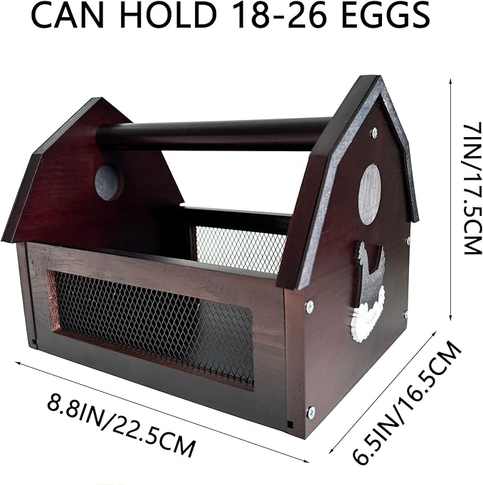 Egg Basket,Wooden Egg Basket for Gathering Fresh Eggs,Farmhouse Chicken Egg Collecting Basket for Countertop