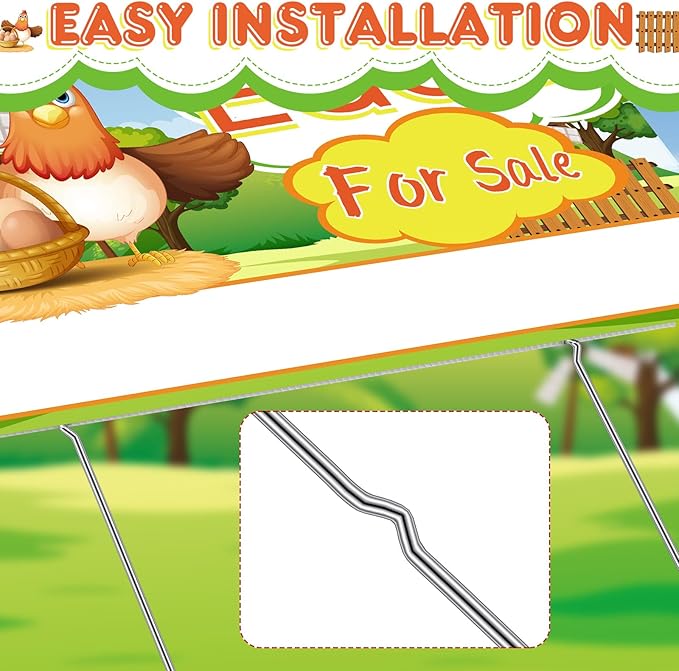 Hicarer 3 Pcs Farm Fresh Eggs for Sale Sign 12 x 16 Inch Large Fresh Chicken Eggs for Sale Yard with 6 Stakes Weatherproof Corrugated Plastic Farm Sign Outdoor Home Decor