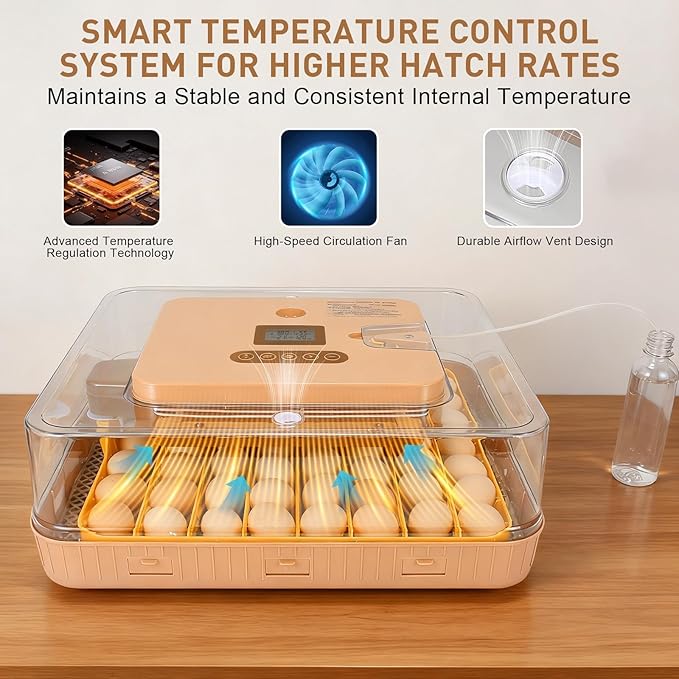 Nest IV - 56 Egg Incubator for Breeders, Fully Automated, Accurate Humidity & Temp Control, Flexible Spacing, Chick Separator, Custom Incubation Days, Auto Turning & Auto Stop, Easy Monitoring