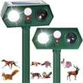 2026 Sonic Fortress Pro Deer Repellent Devices, Racoon Repellent Outdoor Squirrel Fortress Pro IP65 Animal Repeller Cat Deterrent with Motion Sensor&Flash Light to Scare Dog Out of Garden Yard(2Pack)