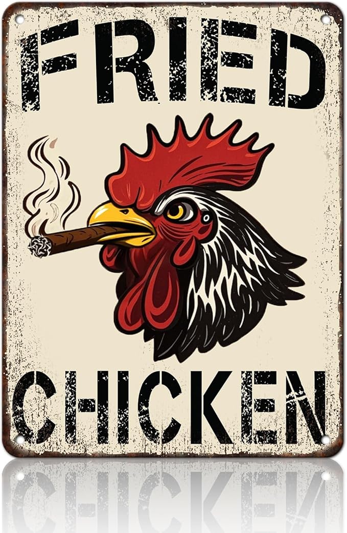 Farm Chicken Cock Hen Metal Tin Sign Rooster Fried Chicken Poster Bar Pub Iron Sign Poster Home Decor Garage Bar Restaurant Kitchen Cafe Bar Pub 12x16 Inch Wall Art Decor