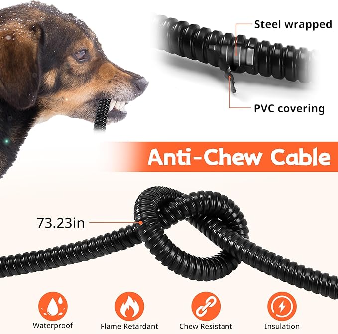 Heated Dog Bowl, 96oz/2.8L Outdoor Heated Water Bowl for Dogs, Cats, Chickens and Squirrels, Heated Pet Bowl with Chew Resistant Power Cord and ON/Off Switch, 35W