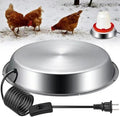 Heated Chicken Waterer Base for Winter, Outdoor Heated Chicken Poultry Bath Drinking Water, Outside Heating Poultry Feeder for Poultry Lovers (Sliver, 15in)