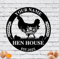 Custom Chicken Coop Metal Sign, Personalized Farmhouse Wall Decor, Vintage Fluffy Butt Hut Decor, Custom Name Sign for Farm, Gifts for Chicken Lovers