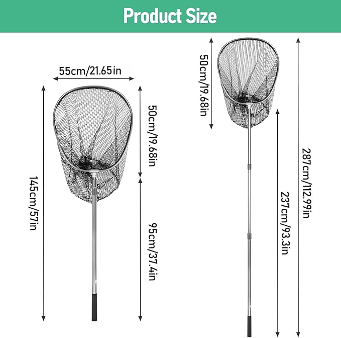 Catch Net Big Animal Control Catcher with 21" Net Opening Chicken Leg Hook with Telescopic Handle 37.4''-93.3'' for Duck, Goose Fish Cat Bird Pigeon Raccoonand and Others