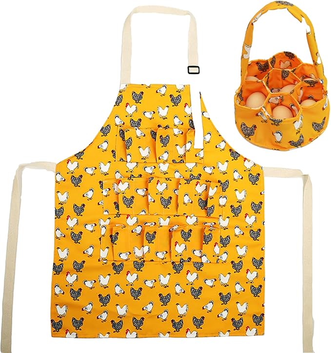 EggApronforCollectingEggsChickenApronsforHensDurableCanvasEggCollectingApronPerfectforFarmhouseParent-Child Activities