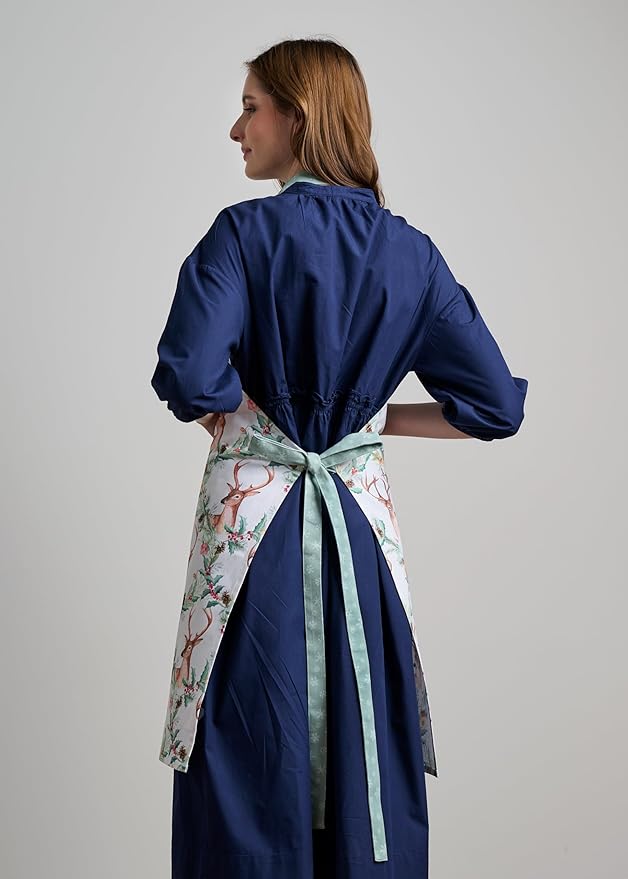 Maison d' Hermine 100% Cotton Apron for women with Pocket Kitchen Chef Apron for Men Cooking Easter Decorations
