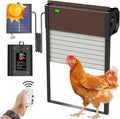 Automatic-Chicken-Coop-Door-Solar - Powered Opener with Timer & Light Sensor Aluminum Automatic Chicken Door with Remote Control 4 Modes Solar Automatic Chicken Door for Chicken
