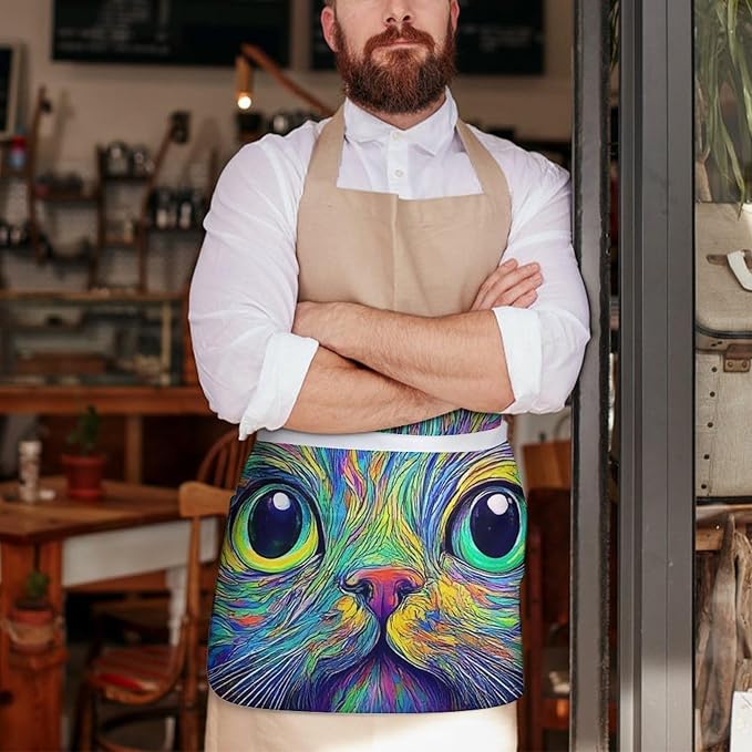 Unisex Half Waiter Waist Short Apron Waterproof Chef Works Waitress Aprons