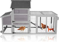 Aivituvin Expandable Mobile Chicken Coop with Wheels for 4–6 Chickens, Reinforced Nesting Box, Full-Cover UV Roof, Weatherproof Outdoor Hen & Duck House with Metal Tray, 77" L x 33.3" W x 46.5" H