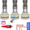 3 Pcs Pig Nipple Drinkers Kit Auto Pig Watering System Stainless Steel with 3 Pcs Plastics Water Tank Connector 1Pcs Hole Opener for Pig Goats Swine Piglets Drinking (3pcs, Plastics)