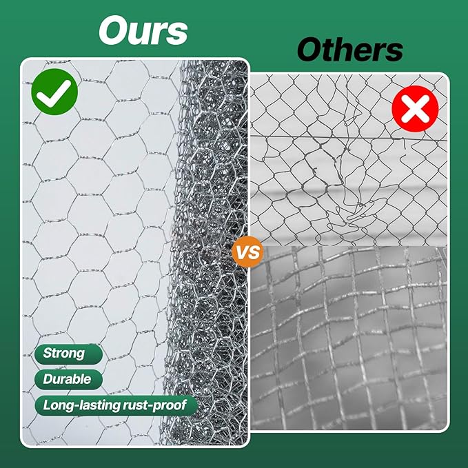 Chicken Wire Fencing Mesh, 15.7 Inch x 32.8 Ft Welded Cage Wire Rolls 0.6 Inch Hexagonal Galvanized Floral Fence Mesh for Animal Enclosure Chicken Coop Flower Beds Poultry Netting and Rabbit Fencing