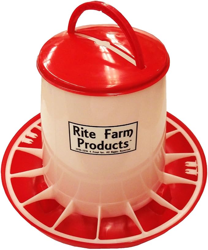 Extra Large RITE FARM PRODUCTS HD 20 LB Chicken Feeder LID &Handle Poultry Chick