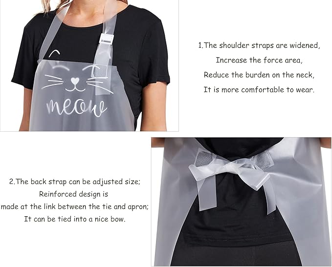 Nanxson TPU Waterproof Apron Lightweight Work Apron with Adjustable Buckle for Pet Bathing,Dishwashing,Butchers,Housework